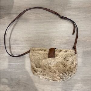 Zara Tan Woven Shoulder Bag